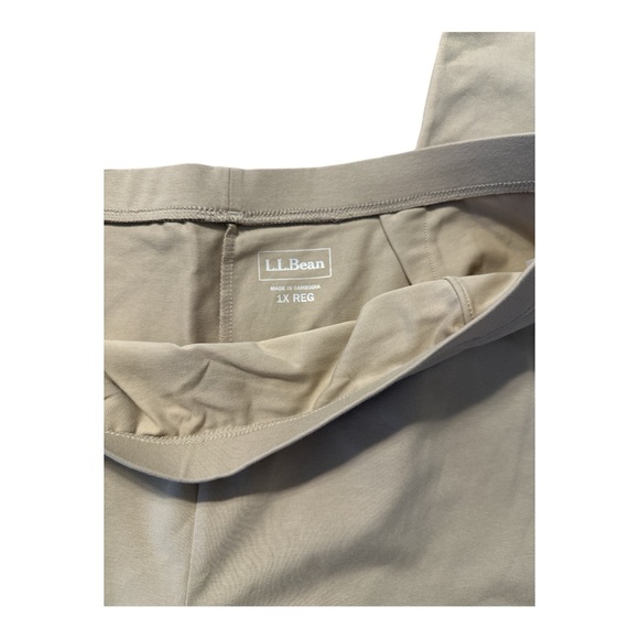 LL Bean Perfect Fit Pants Straight Leg Beige Color Ledge Women’s Size 1X NWOT - Picture 3 of 7